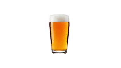 Glass of refreshing lager beer with foam