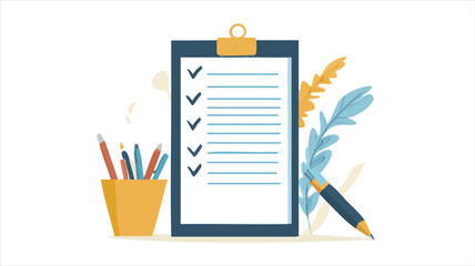 vector colorful illustration of a clipboard 