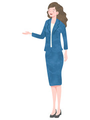 Woman guiding and explaining