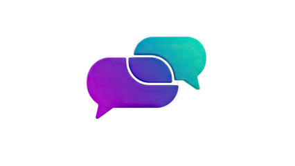 Chat Bubbles Interacting on White Background