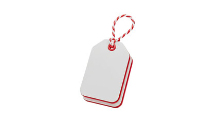 Fototapeta premium Blank White Tag with Red String - Mockup Template