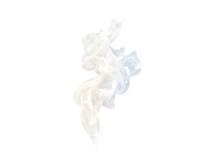 Soft Abstract White Smoke Flow Isolated on Transparent Background