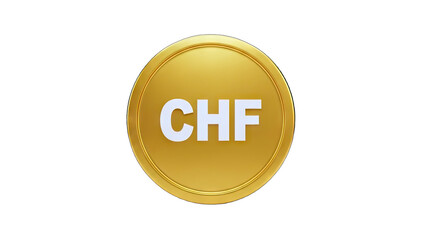 CHF Coin Isolated on White Background