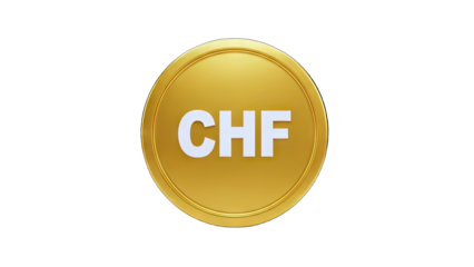 CHF Coin Isolated on White Background