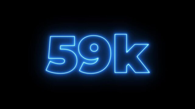 Glowing neon line with 95k Ultra HD video technology icon isolated on black background 95K subscribers modern animation banner design