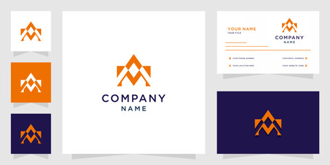 Modern AM Letter Geometric Logo Design