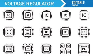 Integrated circuit and voltage regulation line icons