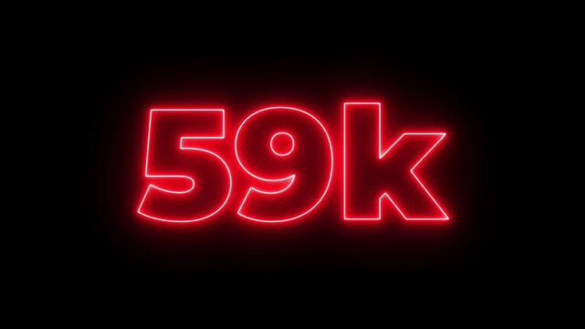 Glowing neon line with 95k Ultra HD video technology icon isolated on black background 95K subscribers modern animation banner design