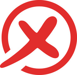 Obraz premium Red cross rejection symbol icon