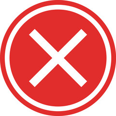 Obraz premium Red cancel icon with cross