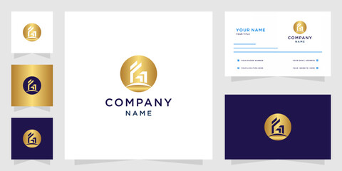 The GG FG letter logo of the Golden Abstract Building.