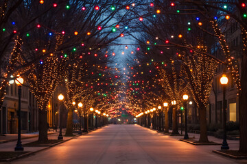 Christmas Lights Background Vector Design.