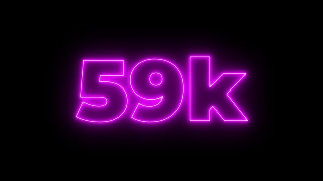 Glowing neon line with 95k Ultra HD video technology icon isolated on black background 95K subscribers modern animation banner design