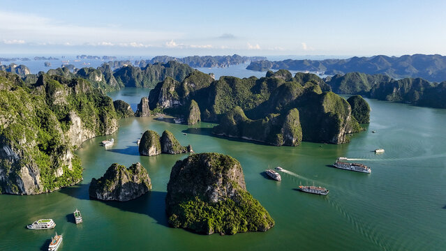 Aerial view of Ha Long Bay