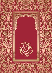 Ganesha, wedding card, royal Rajasthan, India	