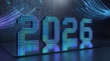 Vibrant 5G network technology with glowing blue circuit board design