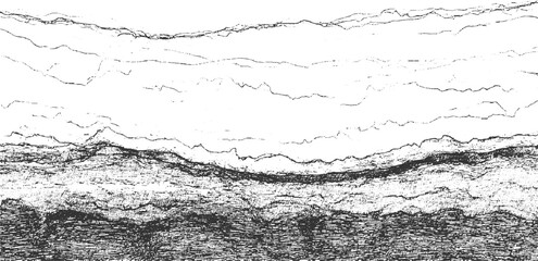 Obraz premium Black and white abstract textured background with wavy lines and rough patterns