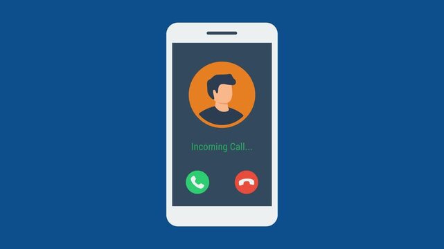 Smartphone ringing with incoming call animation