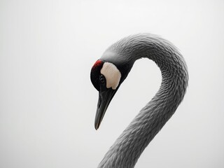 Naklejka premium Graceful crane in serene pose