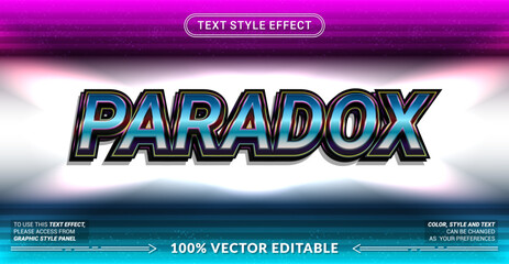 Editable text effect vector &ldquo;Paradox&rdquo; presents mysterious bold lettering with dark atmosphere and surreal vibes, ideal for thriller posters, abstract concepts, and dramatic visual designs.
