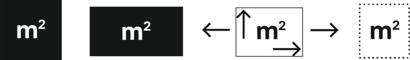 Area, measurement, silhouette, posture, gesture, square, rectangle, transformation, concept, setup, vector, black, pose, flavector, minimal, geometry, comparison, direction, shape, unit, m&sup2;