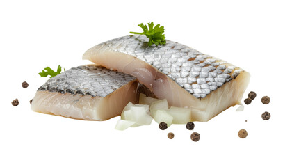 fresh fish fillet with herbs