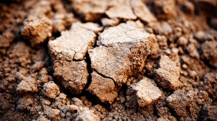 Dry ground shows cracks and rough texture in natural environment scene