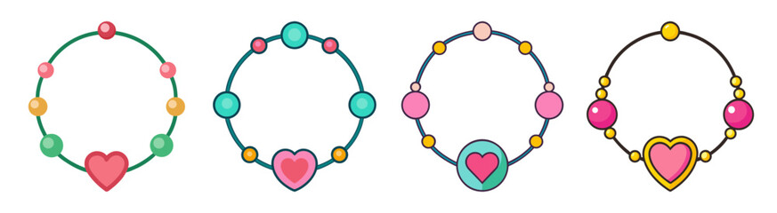 Charming bracelets with heart charms and colorful beads