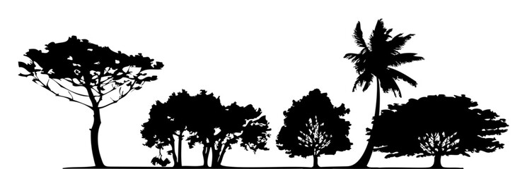 natural forest tree silhouette © afiatun