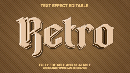 3d text effect retro vector editable