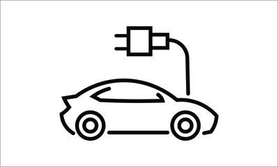 Electric Car Charging Icon Vector EV Vehicle Power Symbol