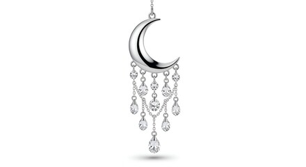 Eid Mubarak Festive Decor Illuminated Crescent Moon with Silhouette Cityscape on Display Base