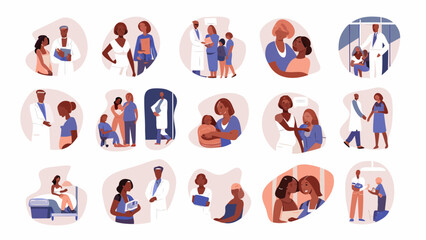Fototapeta premium vector illustration of a family of four