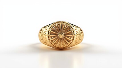 Intricate gold sunburst ring
