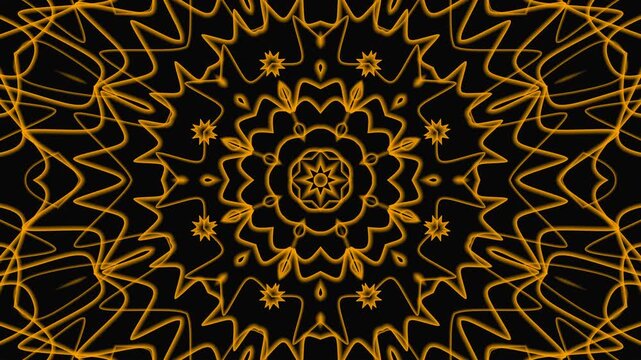 Golden symmetrical floral patterns on dark background for luxury, design, background, wallpaper, decoration, elegant, and royaltyrelated projects.