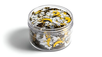 Eid Mubarak Festive Decor Illuminated Crescent Moon with Silhouette Cityscape on Display Base