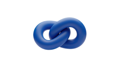 Abstract Blue Interlocking Rings 3D Render