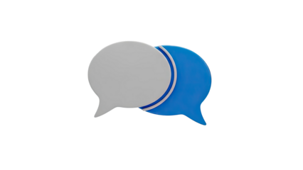 3D Blue and White Speech Bubbles Icon
