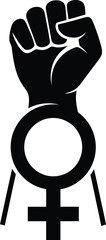 Feminist power symbol with raised fist