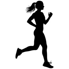 Woman running silhouette