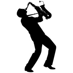 Jazz musician playing saxophone