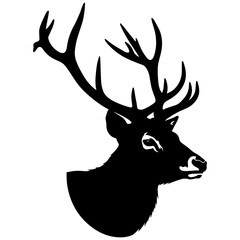 Silhouette of deer head