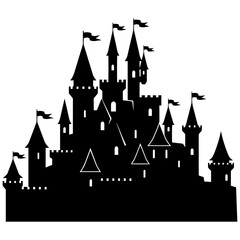 Majestic castle silhouette