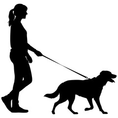 Woman walking her dog