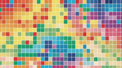 Vibrant chromatic pixelation display with cosmic twinkling luminosity effect