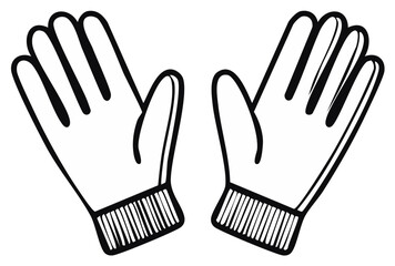 Obraz premium Pair of Winter Gloves Hand Drawn Illustration Wintertime Warmth