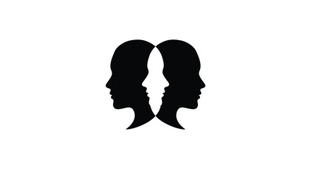 A striking visual representation of two human faces forming a unified profile silhouette