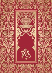 Ganesha, wedding card, royal Rajasthan, India	