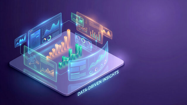 Digital Holographic Data Driven Insights Display - Powered by Adobe
