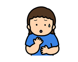 心配する　アジア人の女の子